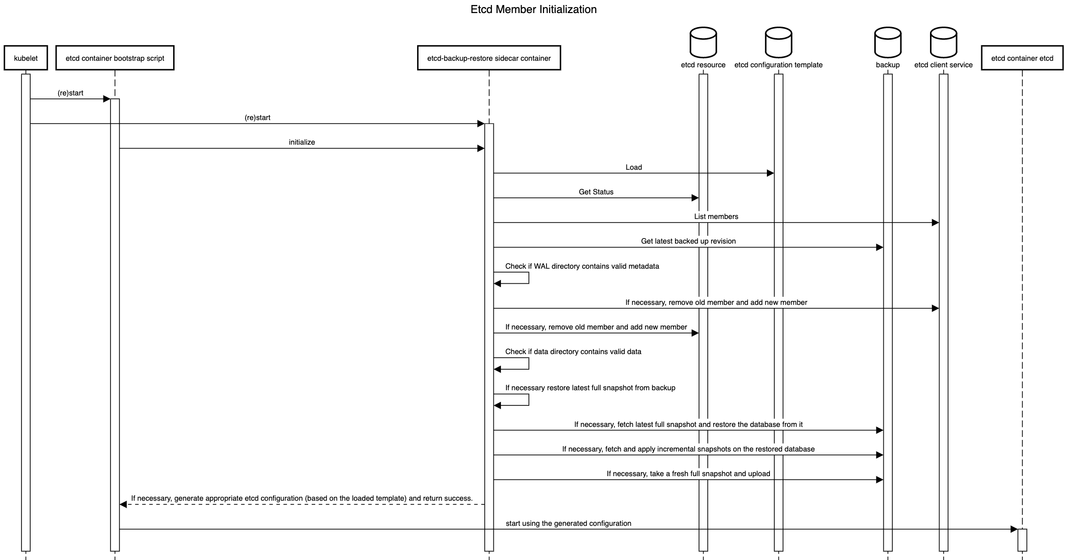 etcd member initialization sequence